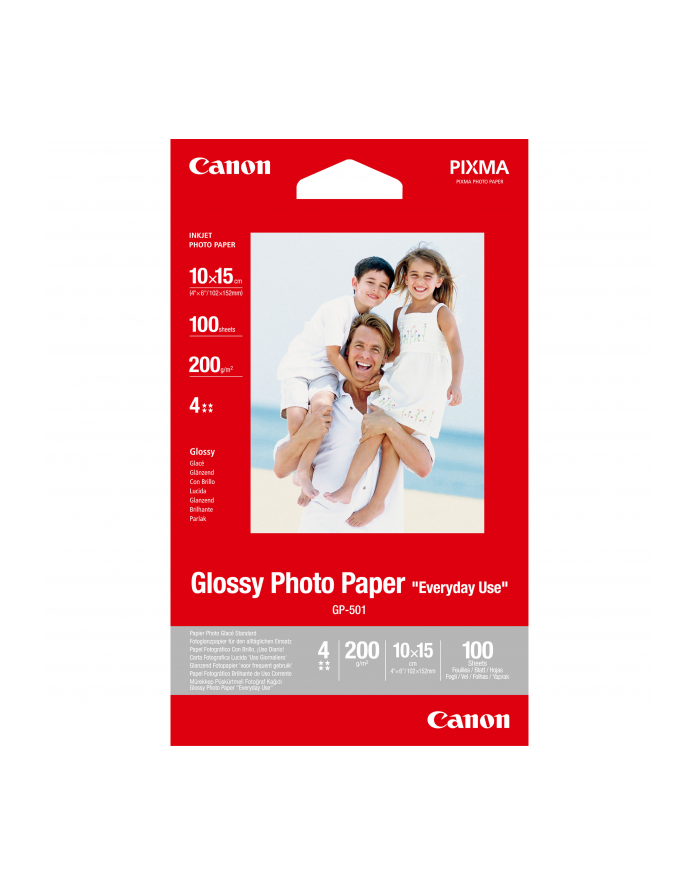 Papier Canon GP501 Photo Paper Glossy | 210g | 10x15cm | 100ark główny