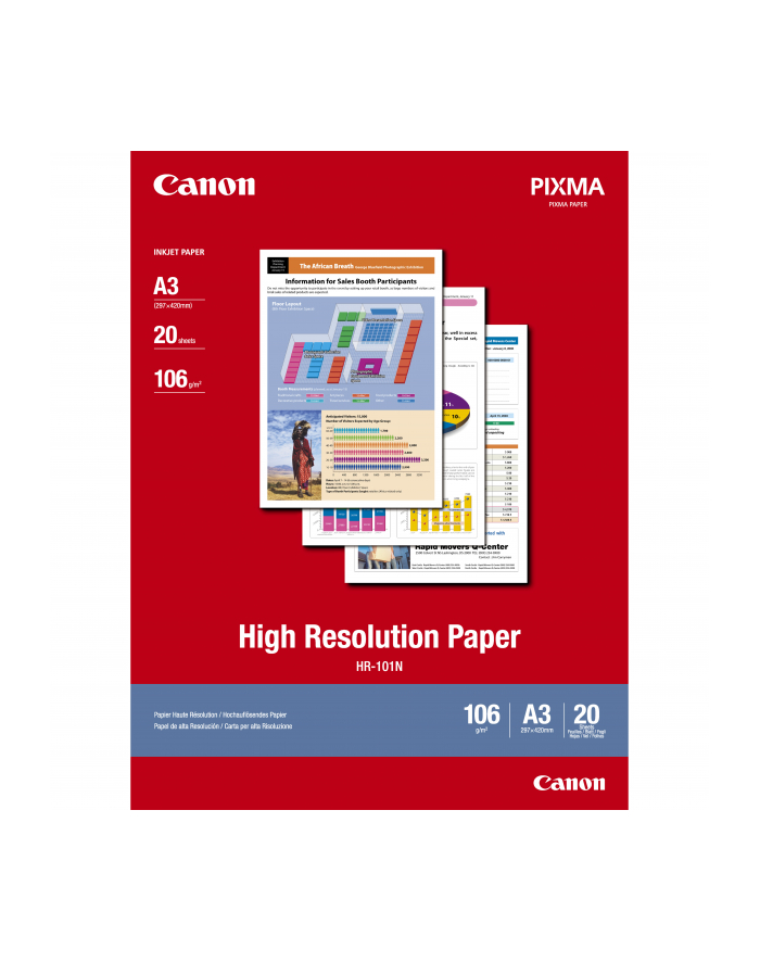 Papier Canon HR101 High Resolution Paper | 106g | A3 | 20ark główny