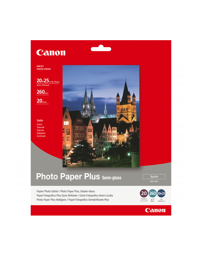 Papier Canon SG201 Photo Paper Plus Semi-glossy | 260g | 20x25cm | 20ark główny