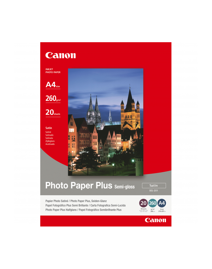 Papier Canon SG201 Photo Paper Plus Semi-glossy | 260g | A4 | 20ark główny