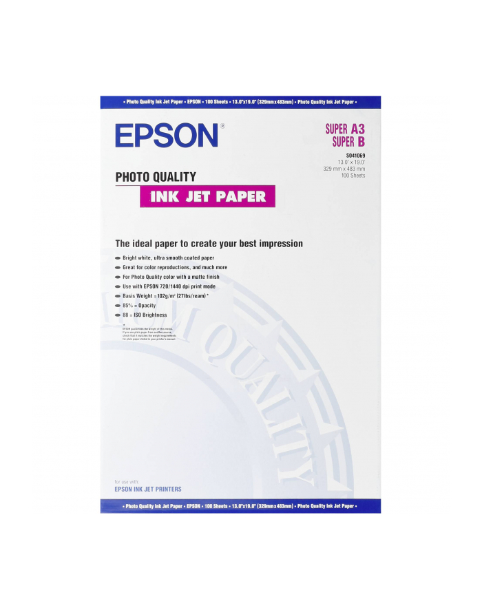 Papier Epson Photo Quality Ink Jet | 105g | A3  | 100ark główny