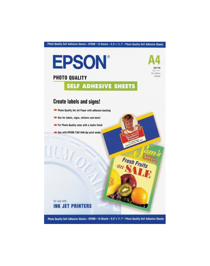 Papier Epson Photo Quality self-adhesive | 167g | A4 | 10ark główny