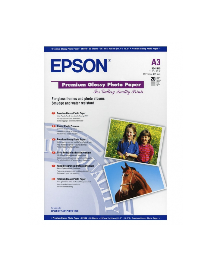 Papier Epson Premium Glossy Photo | 255g | A3 | 20ark główny