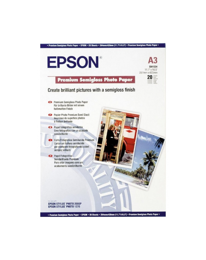 Papier Epson Premium Semigloss Photo | 251g | A3 | 20ark główny