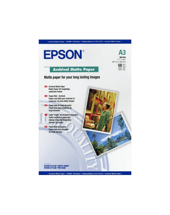 Papier Epson Archival Matte | 192g | A3 | 50ark główny