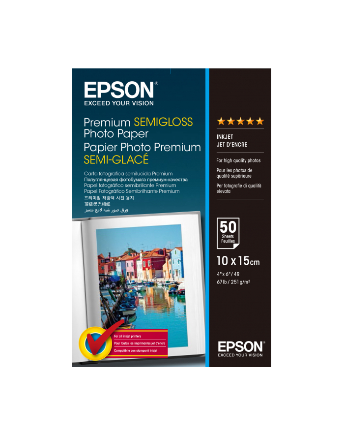 Papier Epson Premium Semigloss Photo | 251g | 10x15 | 50ark główny