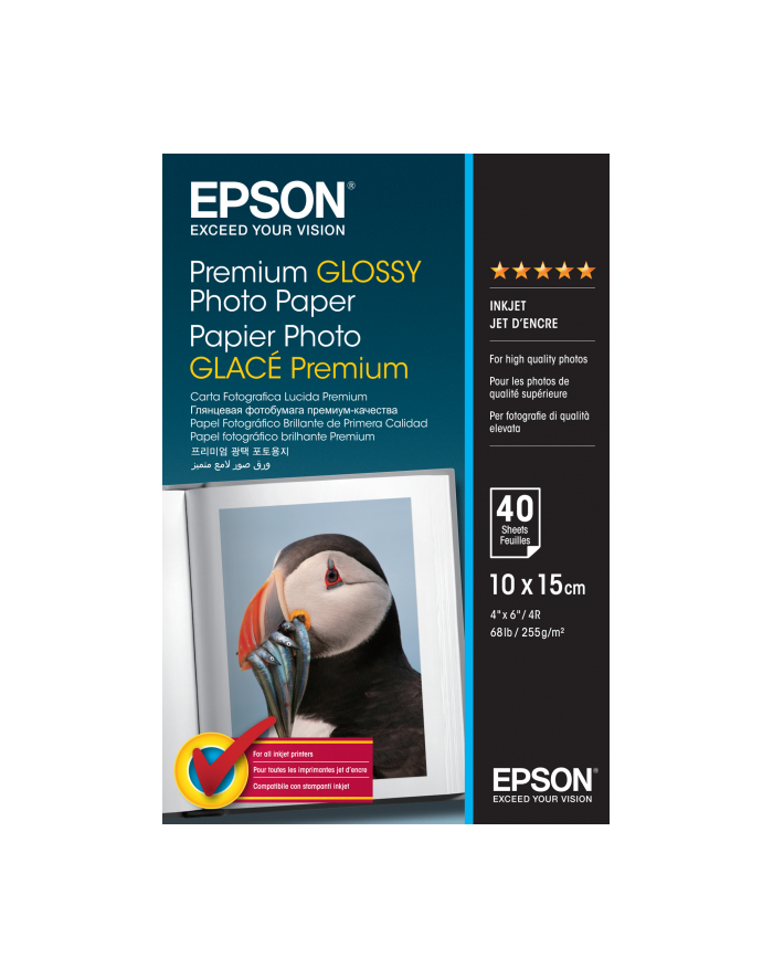 Papier Epson Premium Glossy Photo | 255g | 10x15 | 40ark główny