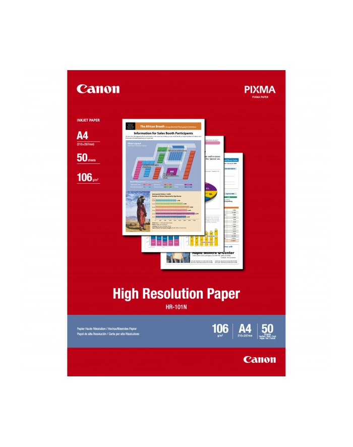 Papier Canon HR101 High Resolution Paper | 106g | A4 | 50ark główny