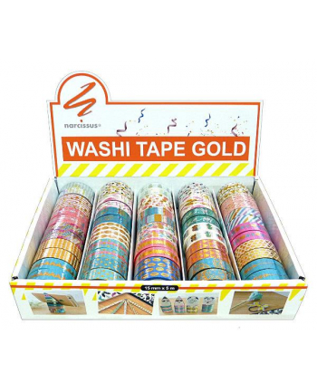 sztuka rodzinna Taśma dekoracyjna Washi Tape Gold Narcissus Mix wzorów