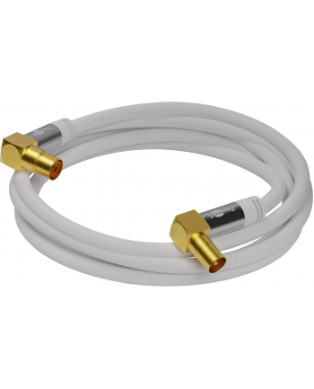goobay TV antenna cable 135dB 90 ° white 1m -4x shielded