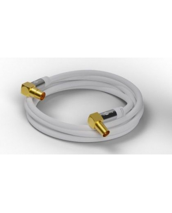 goobay TV antenna cable 135dB 90 ° white 2m -4x shielded