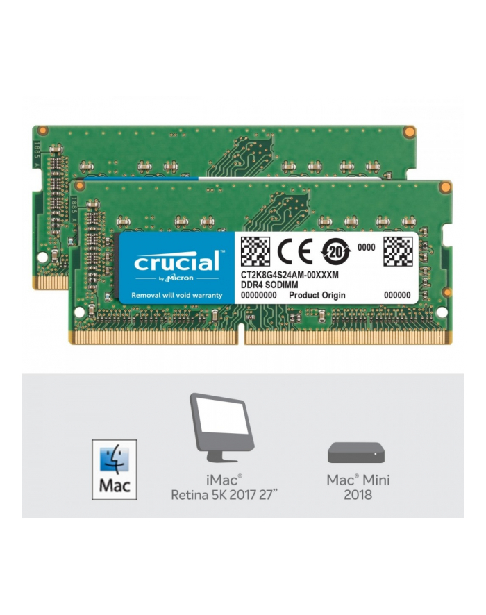 Crucial DDR3 - 16GB - 2400 -CL - 17 - Mac - Dual kit (CT2K8G4S24AM) główny