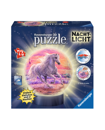 Ravensburger 3D puzzle night light horses a beach -  118434