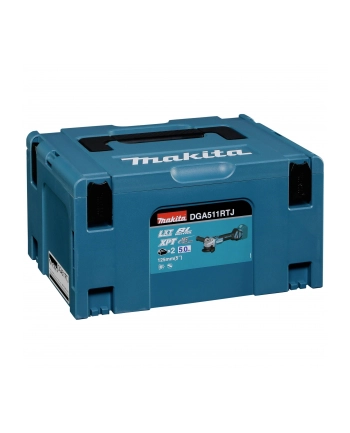 Makita cordless angle DGA511RTJ, 18 Volt (blue / black, MAKPAC size 2, 2x Li-ion battery 5.0 Ah)