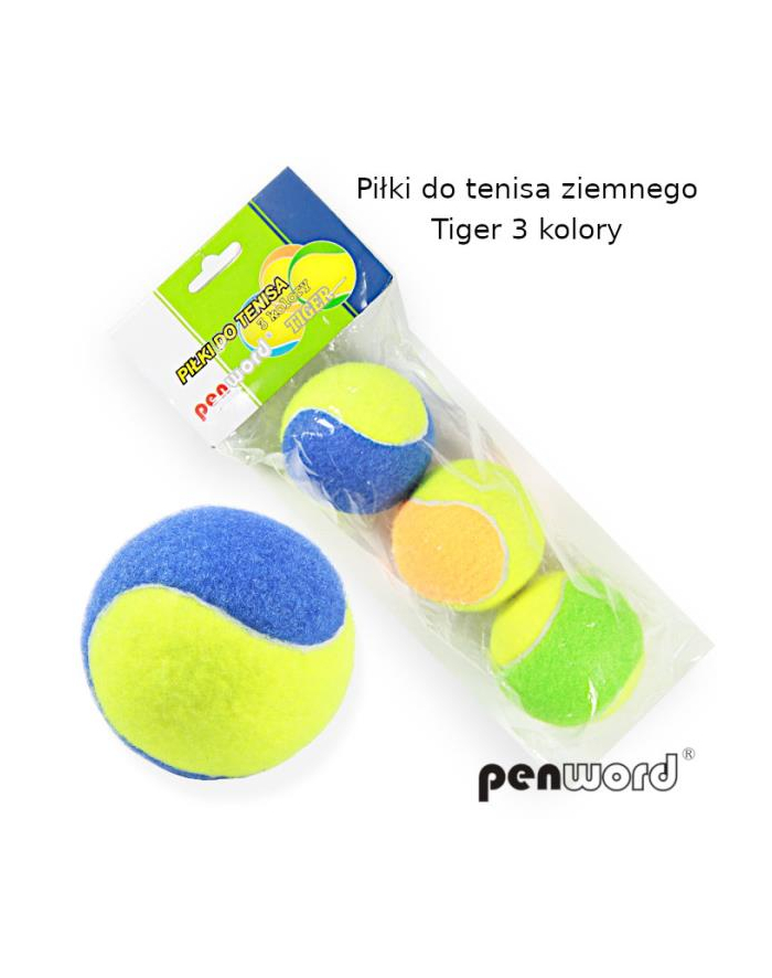 polsirhurt Piłki do tenisa ziemnego kolorowe Tiger op3szt w worku główny
