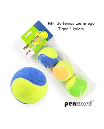 polsirhurt Piłki do tenisa ziemnego kolorowe Tiger op3szt w worku