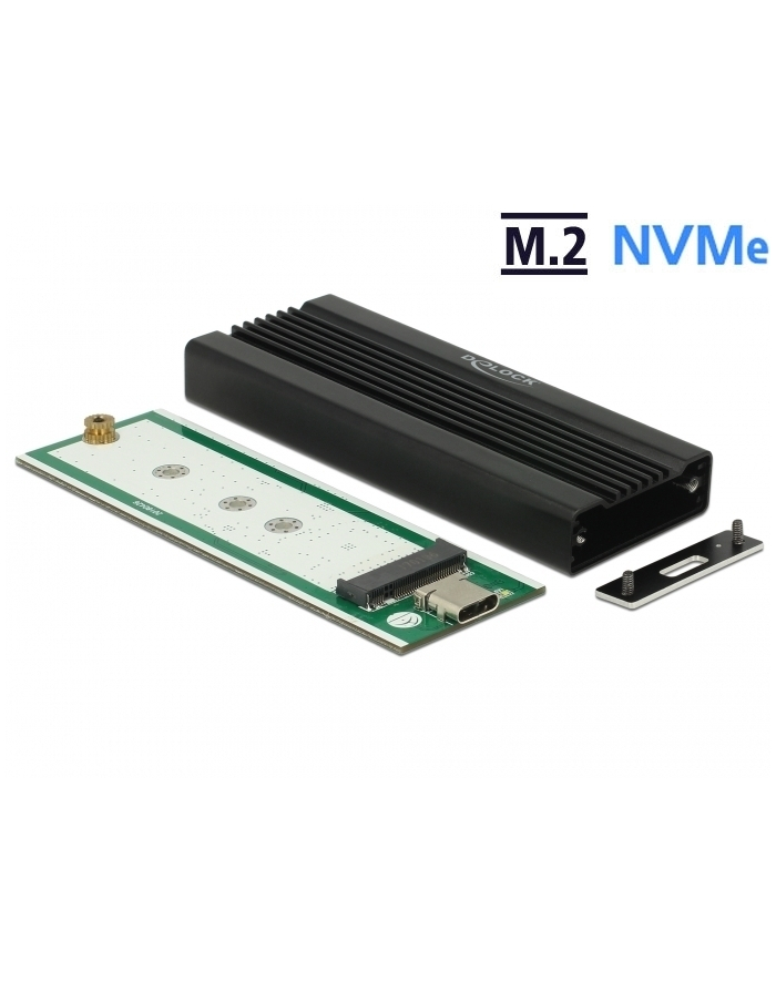 DeLOCK External enclosure for M.2 NVMe PCIe SSD, drive housing (black, (with Super Speed USB 10 Gbps USB 3.1 Gen 2) USB Type-C connector) główny