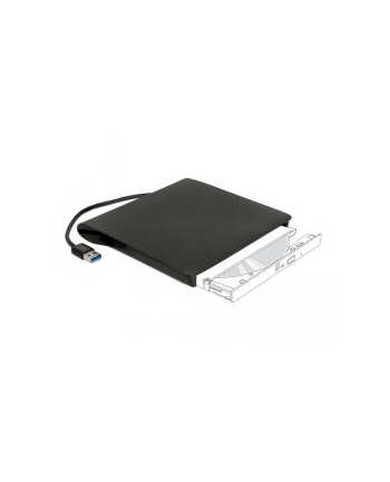 DeLOCK External enclosure for 5.25? Ultra Slim SATA drives 9.5mm to USB Type-A male, drive enclosure (black)