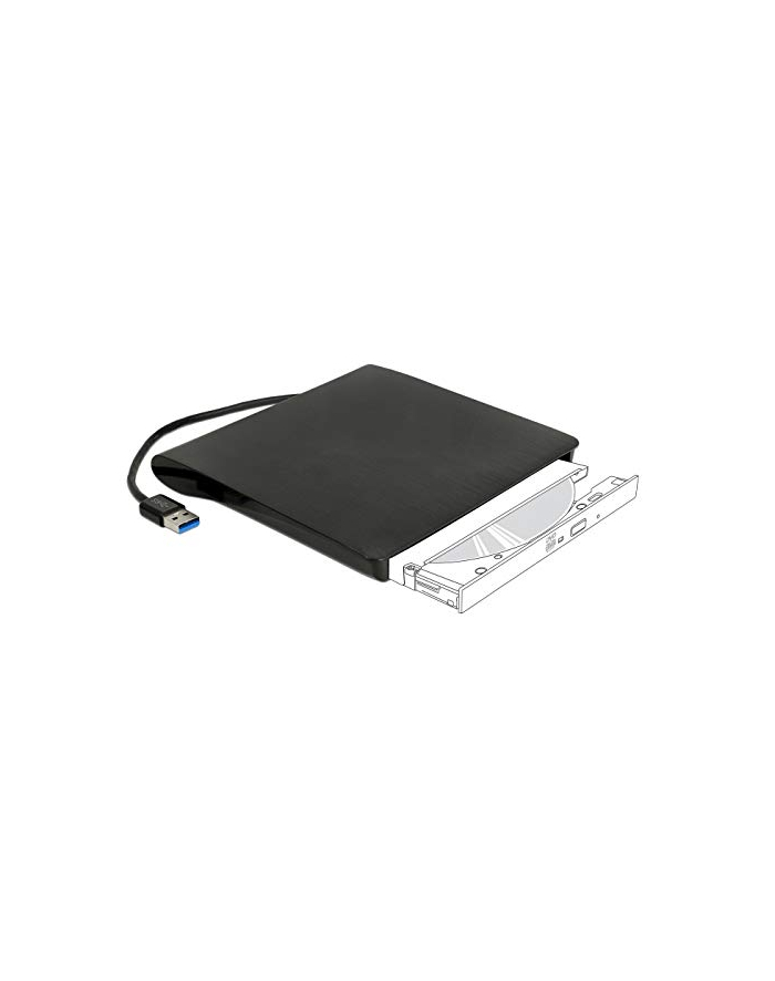 DeLOCK External enclosure for 5.25? Ultra Slim SATA drives 9.5mm to USB Type-A male, drive enclosure (black) główny