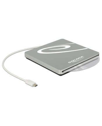 DeLOCK External enclosure for 5.25? Slot-in Slim SATA Drives 9.5 / 12.7 mm to USB Type-C plug, drive enclosure (silver)