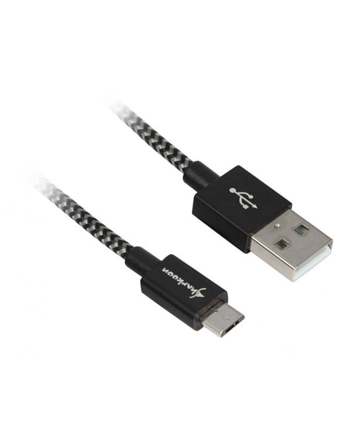 Sharkoon USB 2.0 A-B black / grey 0.5m - Aluminum + Braid główny