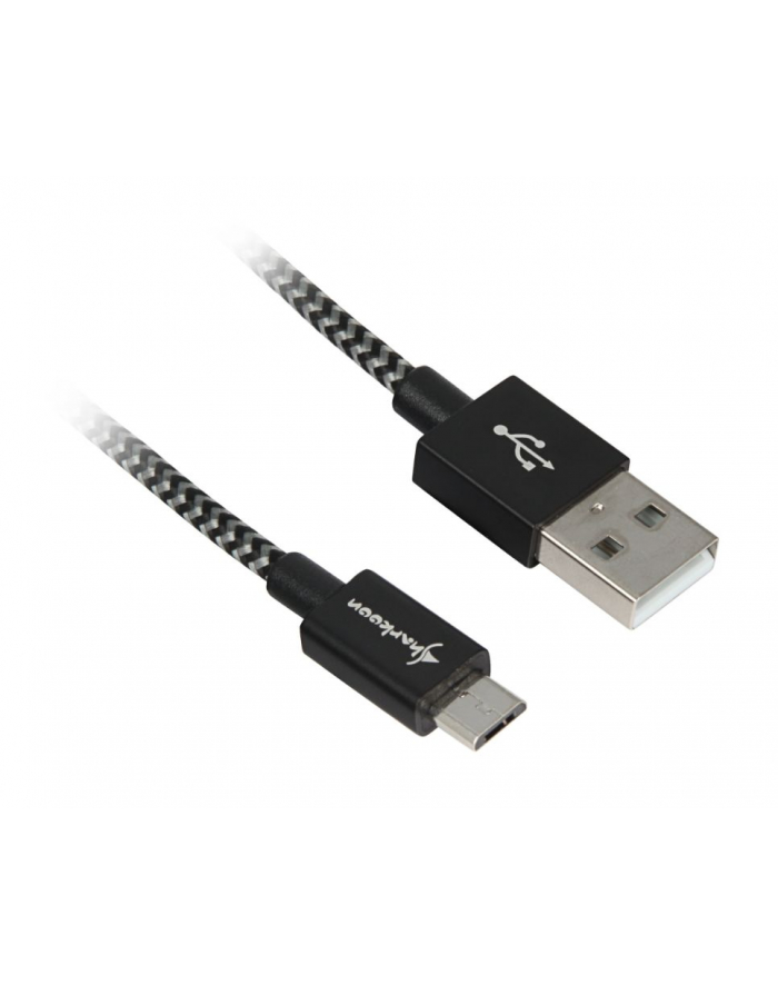 Sharkoon USB 2.0 A-B black / grey 1.0m - Aluminum + Braid główny