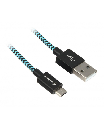 Sharkoon USB 2.0 A-B black / blue 2.0m - Aluminum + Braid