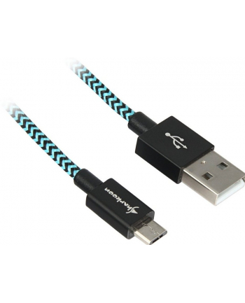 Sharkoon USB 2.0 A-B black / blue 3.0m - Aluminum + Braid