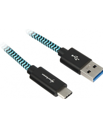 Sharkoon USB 3.1 A-C black / blue 1.0m - Aluminum + Braid