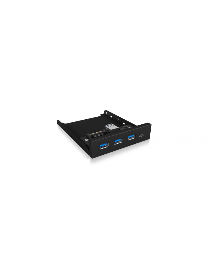 ICY BOX IB-HUB1418-i3, front panel (black, 3x USB 3.0 Type-A, 1x USB Type-C) główny