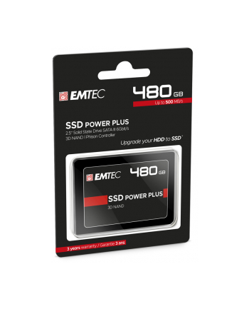 Emtec X150 SSD Power Plus 480 GB Solid State Drive (black, SATA 6 GB / s, 2.5 inches)