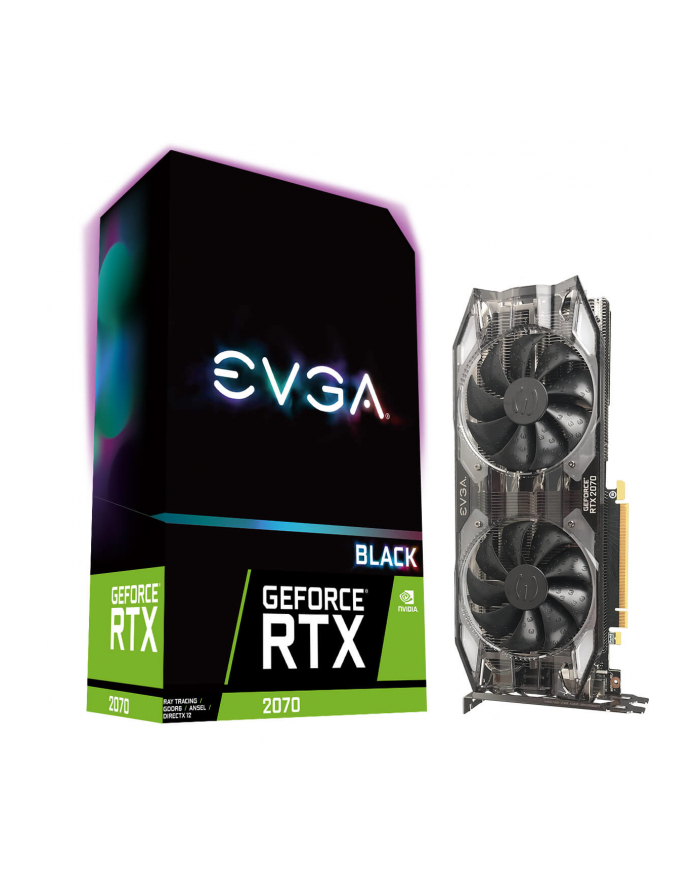 EVGA GeForce RTX 2070 XC BLACK GAMING, 8GB GDDR6, Dual HDB Fans, RGB LED główny