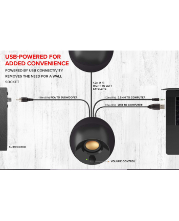 creative labs Głośniki Pebble Plus 2.1 USB czarne nr 2