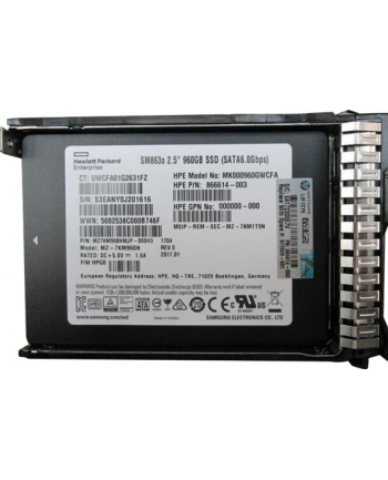 Hewlett Packard Enterprise SSD 960GB 6G SFF SATA MU-3 SC