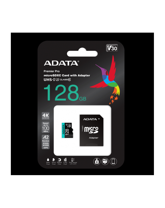 adata Karta pamięci microSD Premier Pro 128 GB UHS1 U3 V30 A2 + adapter główny