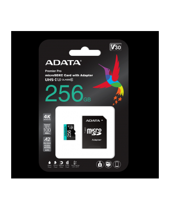 adata Karta pamięci microSD Premier Pro 256 GB UHS1 U3 V30 A2 + adapter