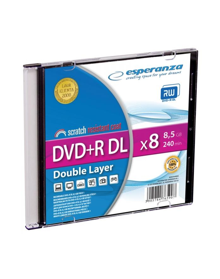 DVD+R ESPERANZA 8.5GB X8 DOUBLE LAYER SLIM 1SZT główny