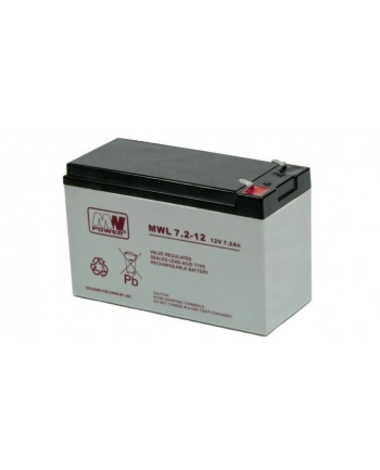 MW Power akumulator 12V/7.2Ah projected life 10-12 years Fast-on 250