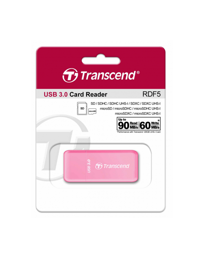 Transcend card reader USB 3.1 Gen 1 SD/microSD, pink główny