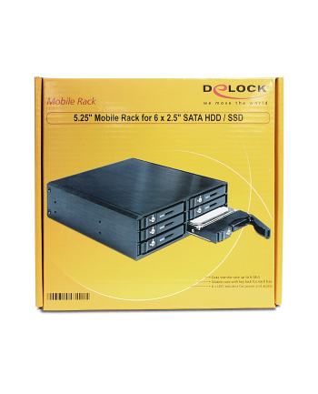 Delock Przenośny stelaż 5.25 do dysków HDD 6 x 2.5 SATA HDD / SSD