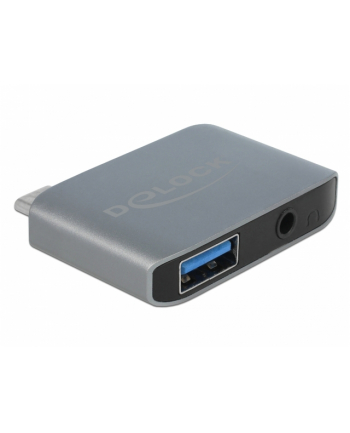 Delock Adapter/przejściówka USB Type-C (M) > Minijack 3.5mm (F) + USB-A(F)
