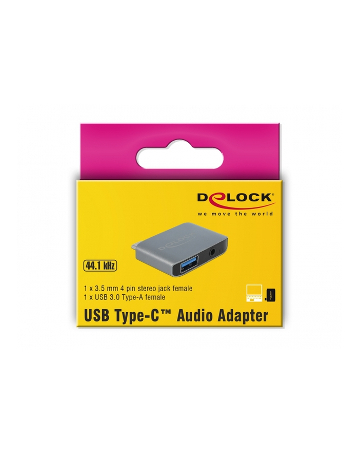 Delock Adapter/przejściówka USB Type-C (M) > Minijack 3.5mm (F) + USB-A(F) główny