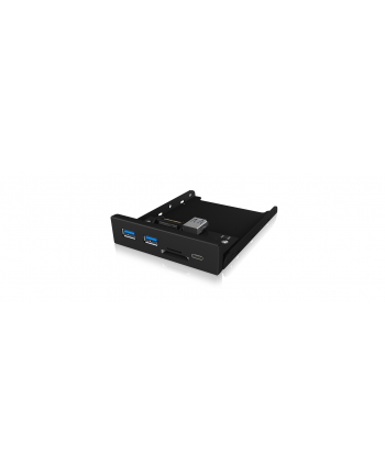 IcyBox 3-portowy Hub (2x USB 3.0, 1x USB Type-C), czytnik kart miniSD/SD, czarny