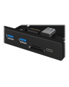 IcyBox 3-portowy Hub (2x USB 3.0, 1x USB Type-C), czytnik kart miniSD/SD, czarny - nr 18