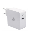 Manhattan Ładowarka Power Delivery USB-C 5V-20V do 45W USB-A 5V do 2.4A biała - nr 14