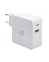 Manhattan Ładowarka Power Delivery USB-C 5V-20V do 45W USB-A 5V do 2.4A biała - nr 26