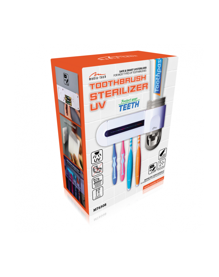 media-tech TOOTHBRUSH STERILIZER UV - Holder for 4 toothbrushes with UV sterilization główny