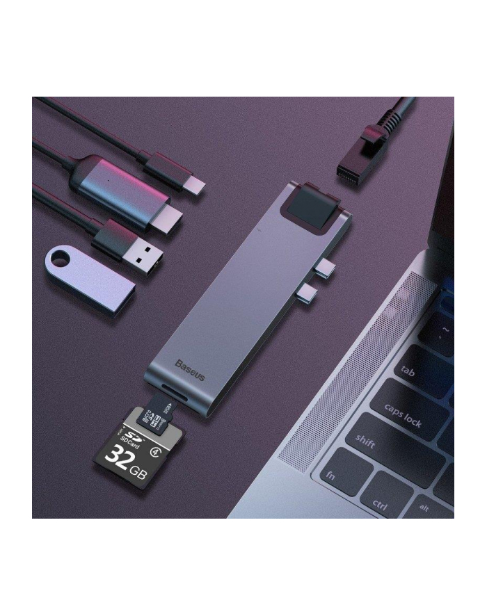 Hub USB Baseus CAHUB-L0G (2x USB 3.0; kolor szary) główny