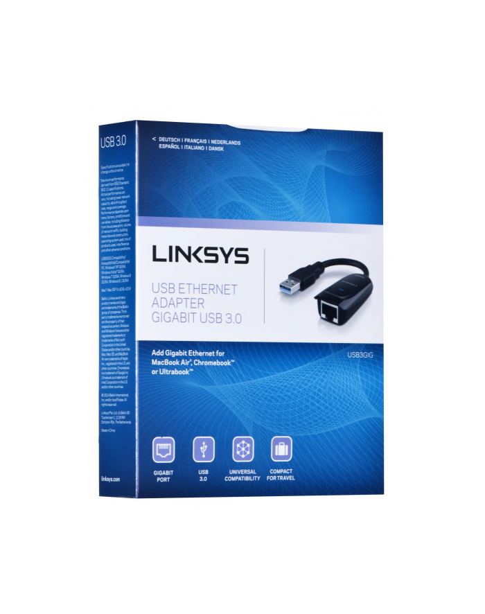 Karta sieciowa Linksys USB3GIG-EJ (RJ-45  USB 30; 1x 10/100/1000Mbps) główny