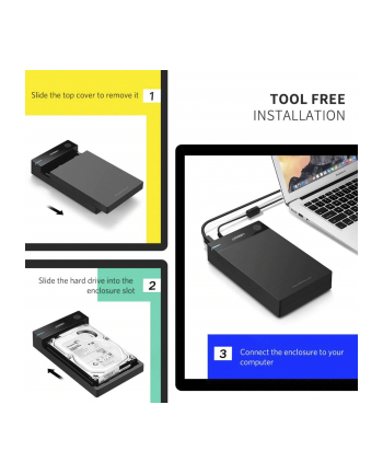 Obudowa na dysk UGREEN 50422 (35 ; USB 30; Tworzywo sztuczne ABS; kolor czarny)
